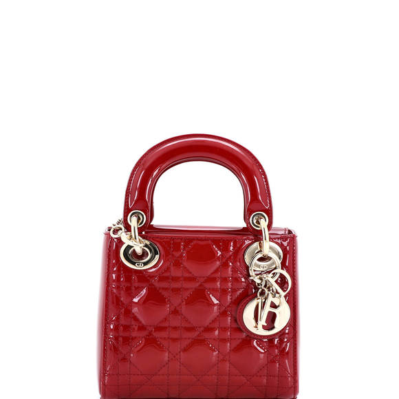 Christian Dior Mini Lady Dior Chain Bag Cannage Quilt Patent - Picture 1 of 5